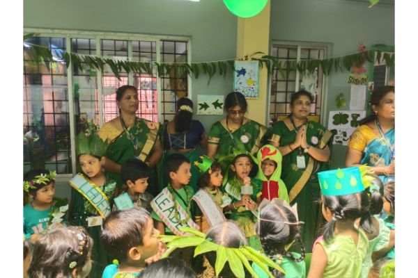 Greetings from Sai Matriculation Hr. Sec School, Madipakkam The Colour Green which represents prosperity and fertility was celebrated by the kindergarten kids as Green Day today the 27th July 2023 in an instructive way. Children were taught about the importance of the colour.